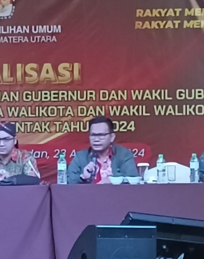 KPU Provinsi Sumut Menggelar Sosialisasi Tahapan Pencalonan Pemilihan Gubernur dan Wagub, Bupati/Walikota dan Wakil di Pemilihan Serentak Tahun 2024